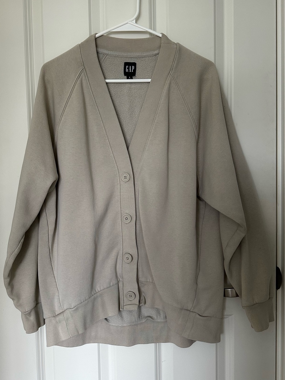 GAP Women's Neutral Beige Button-Up Cardigan